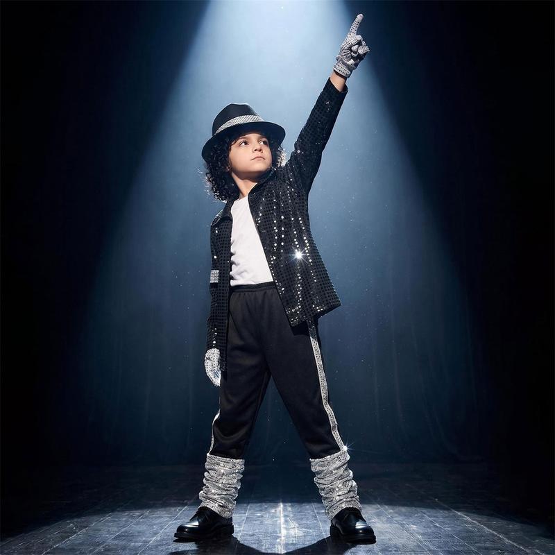 Meihuida Boys’ 80s Pop Star Halloween Costume Set