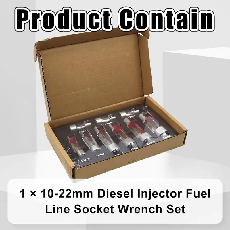 GJANSH 10–22mm Injector Line Socket Set – 3/8″ & 1/2″ Drive