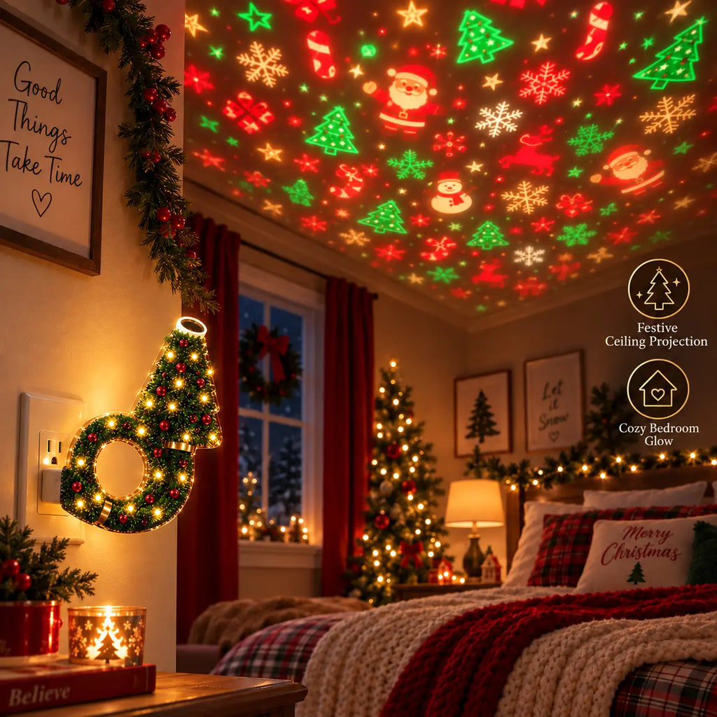 USB Christmas Pattern Projector Night Light