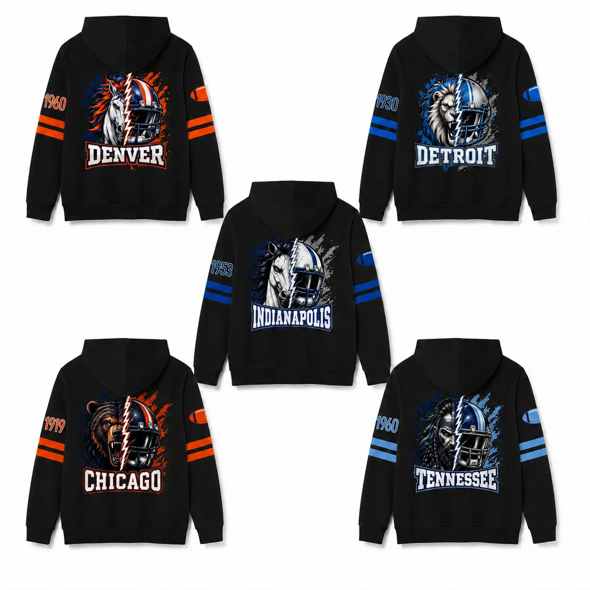Unisex Football City Graphic Pullover Hoodie