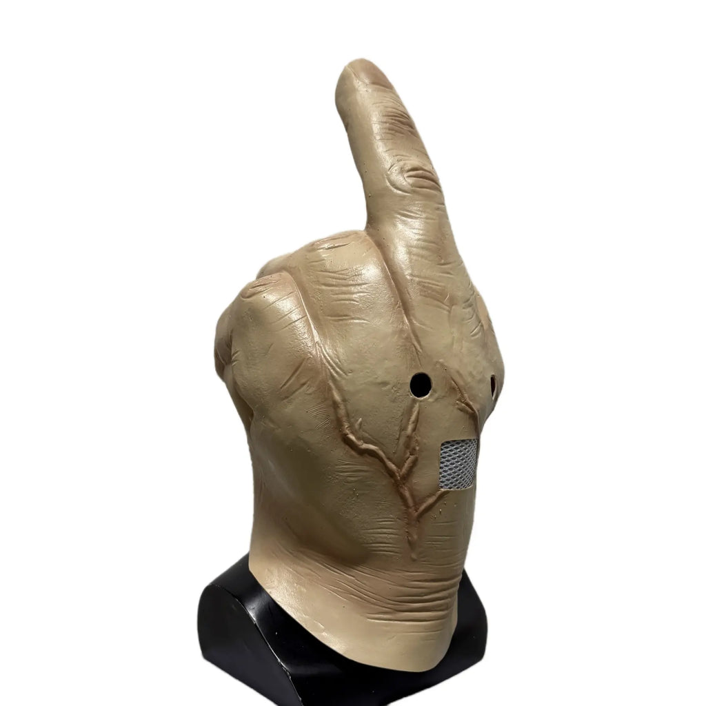 Adult Realistic Middle Finger Hand Full-Head Latex Halloween Mask