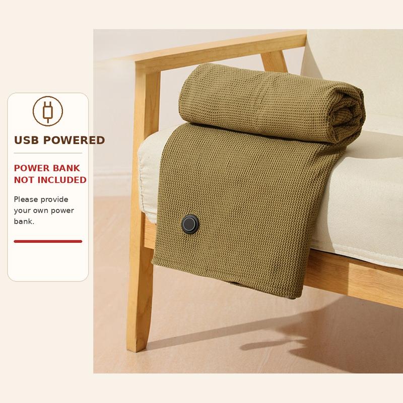 USB-Powered Heated Blanket Shawl with Adjustable Temperature Control