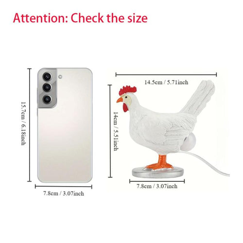 Chicken Design Desktop Decorative Light, 1 Count Cute Resin Animal Design Desktop Decorative Light, Creative Desktop Light for Home Office Decor