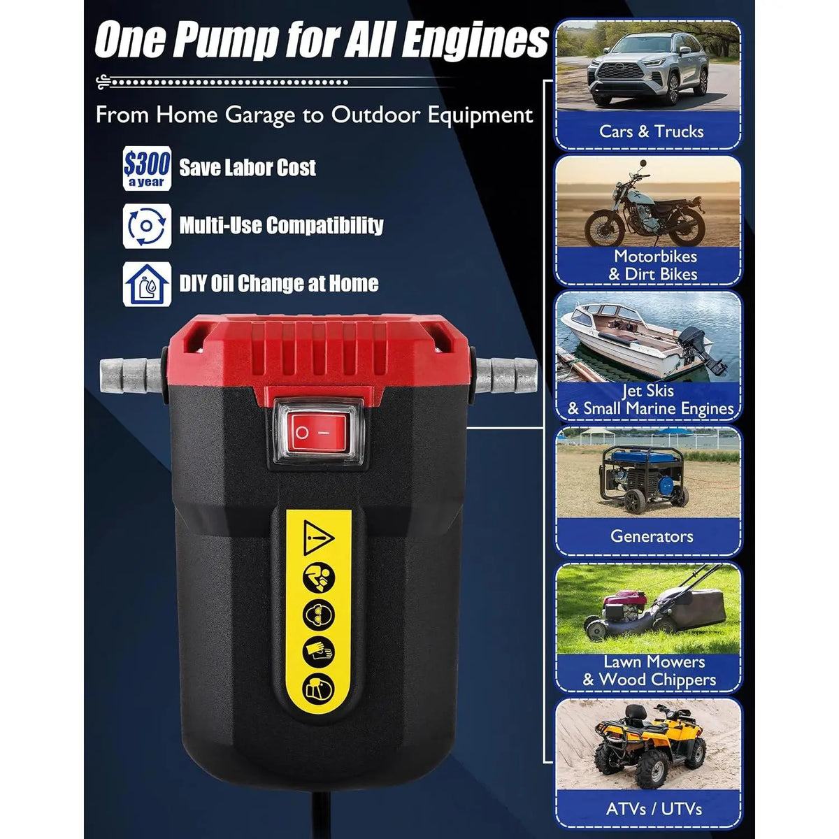 GJANSH 12V 80W Oil & Diesel Transfer Pump Kit