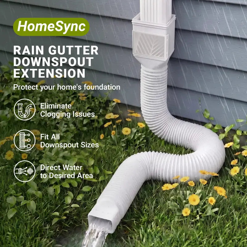 2-Pack 21–68-Inch Expandable Gutter Downspout Extensions with Leaf Filters
