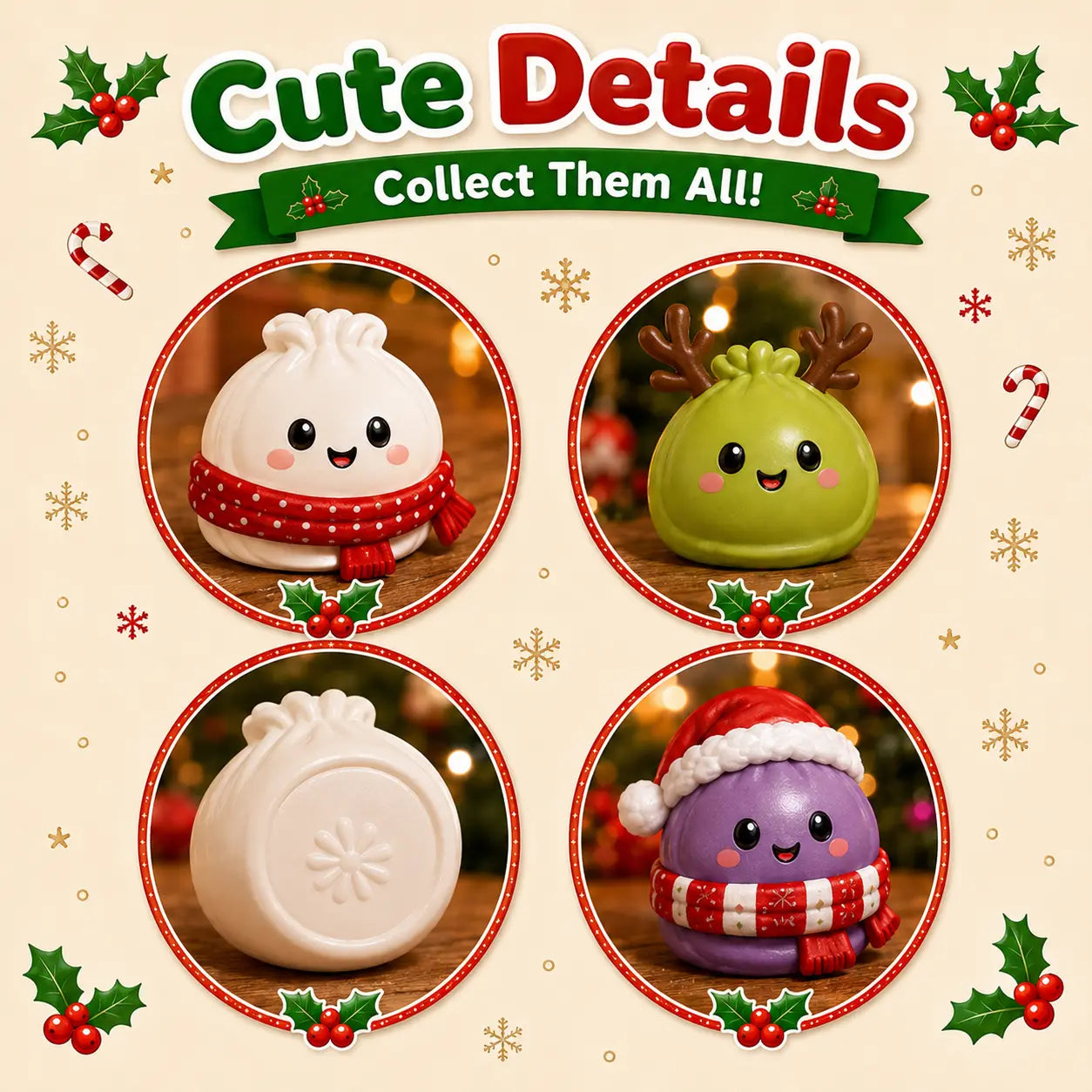 2026 Christmas Squishy Advent Calendar with 24 Dumpling Squeeze Toys, Glitter Fidget Gifts for Kids