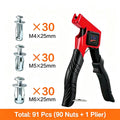 91-Piece Petal Jack Nut Kit with Setting Pliers – M4, M5 & M6
