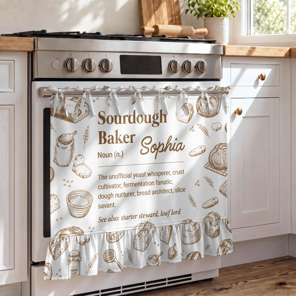 Sourdough Baker Noun, Personalized Oven Skirt Curtain, Gift For Bakers - 4