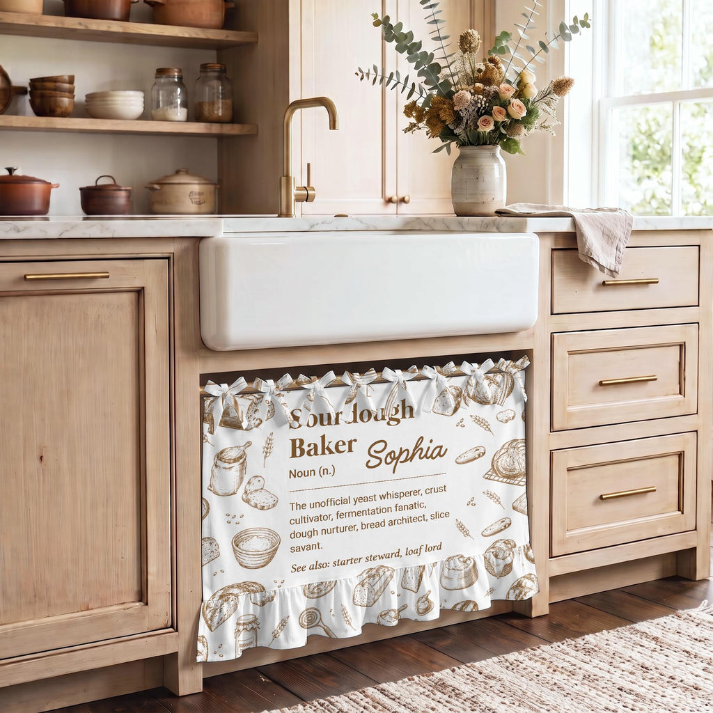 Sourdough Baker Noun, Personalized Oven Skirt Curtain, Gift For Bakers - 7