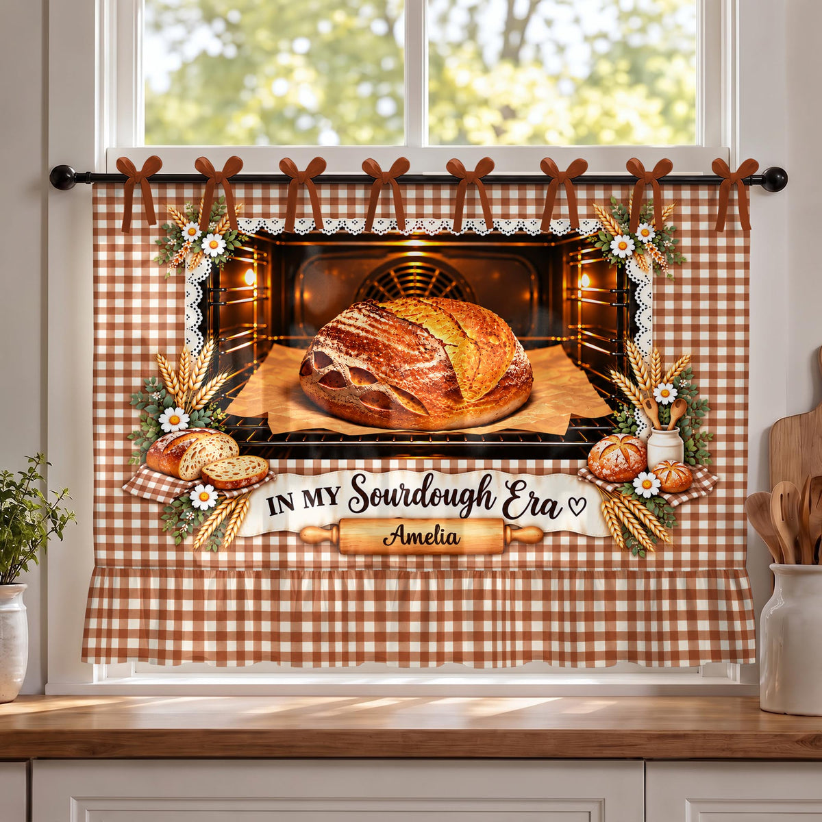 In My Sourdough Era, Personalized Oven Skirt Curtain, Gift For Bakers - 7