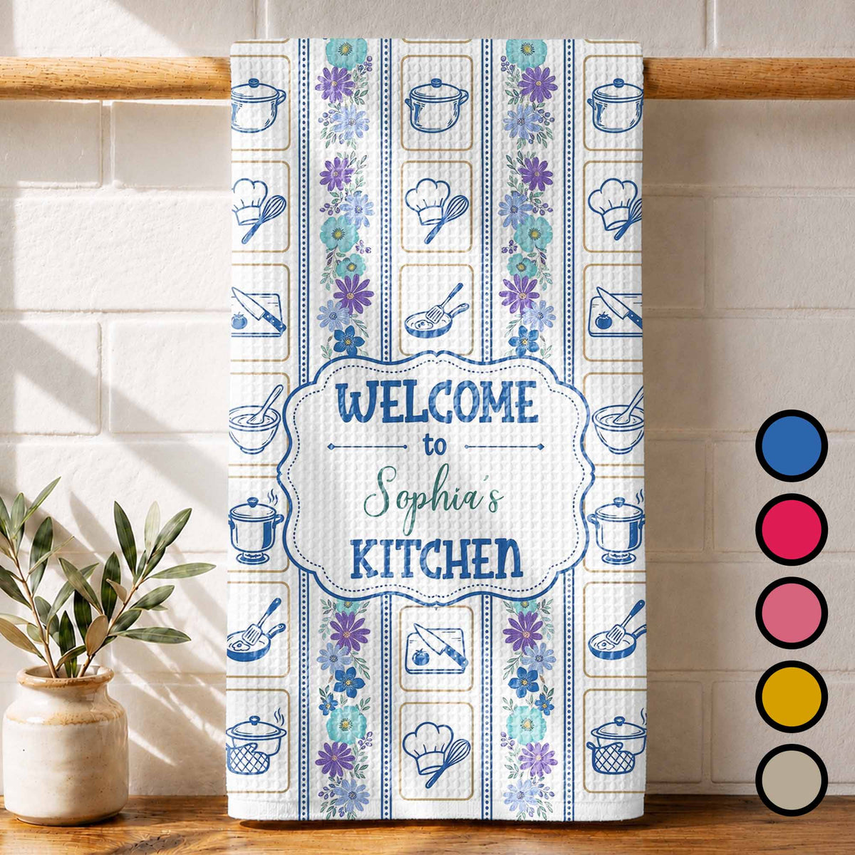Welcome to My Kitchen, Personalized Kitchen Towel, Gift for Cooks - 2