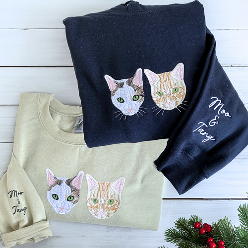 Cat Lover Multi-pack: Embroidered Crewneck Sweatshirts & Hoodies