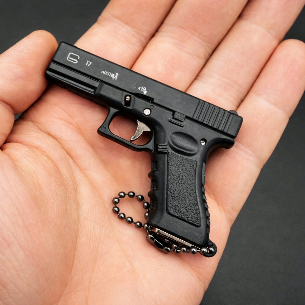 Glock 17 Mini Pistol Keychain - Full Metal Simulation Model