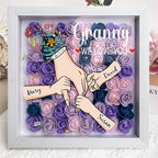 We Love You Mommy Hand Holding - Personalized Flower Shadow Box