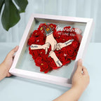 We Love You Mommy Hand Holding - Personalized Flower Shadow Box