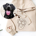 Custom Embroidered Hoodie Pet Line Drawing with Pet Portraits