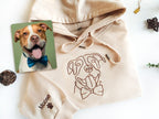 Custom Embroidered Hoodie Pet Line Drawing with Pet Portraits