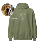 Custom Embroidered Hoodie Pet Line Drawing with Pet Portraits