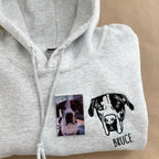 Custom Pet Facial Portrait Embroidered Outline Hoodie Sweatshirt