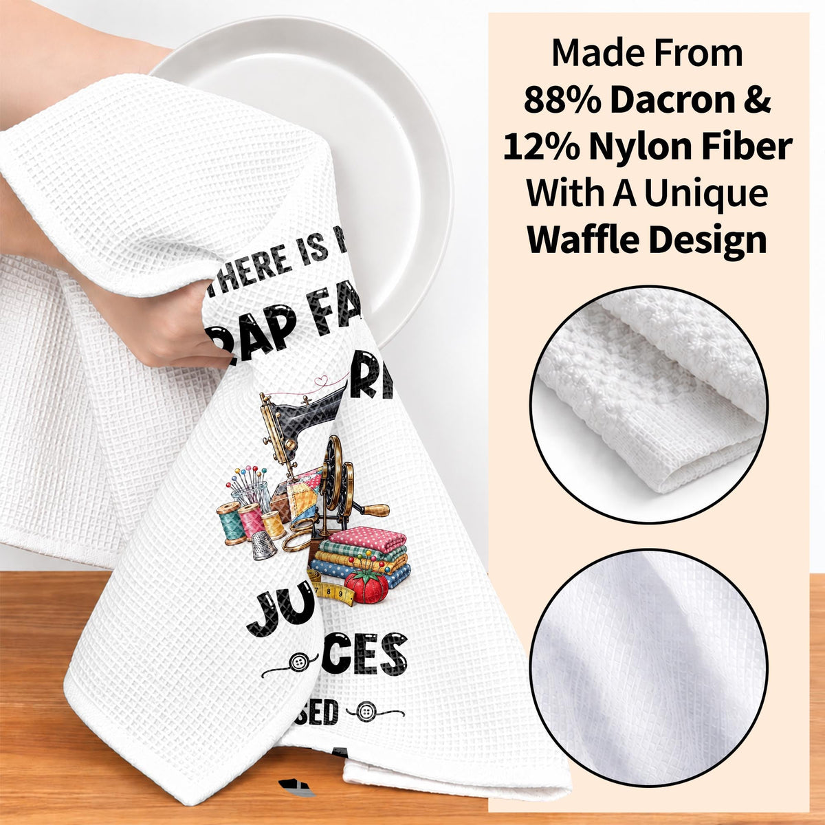There Is No Scrap Fabric, Personalized Kitchen Towel, Gift For Sewing Lovers - 6