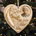 On Angel's Wings, Personalized Custom Wood Ornament, Memorial Gift - 1