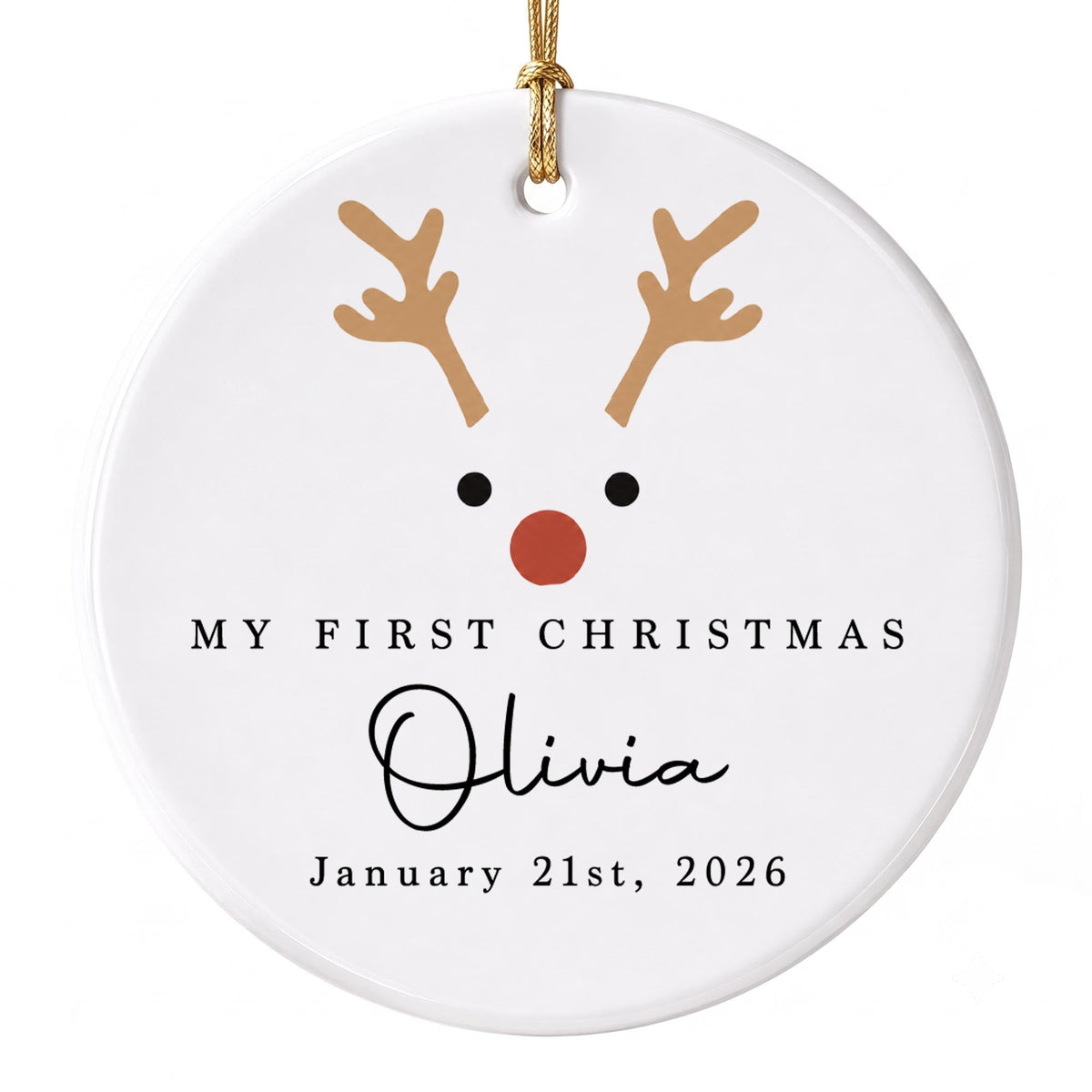 My First Christmas, Ceramic Ornament, Gift For Baby and New Parents - 7