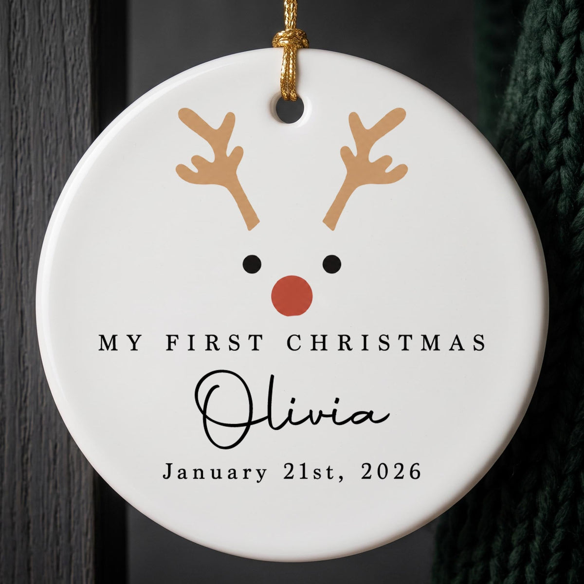 My First Christmas, Ceramic Ornament, Gift For Baby and New Parents - 8