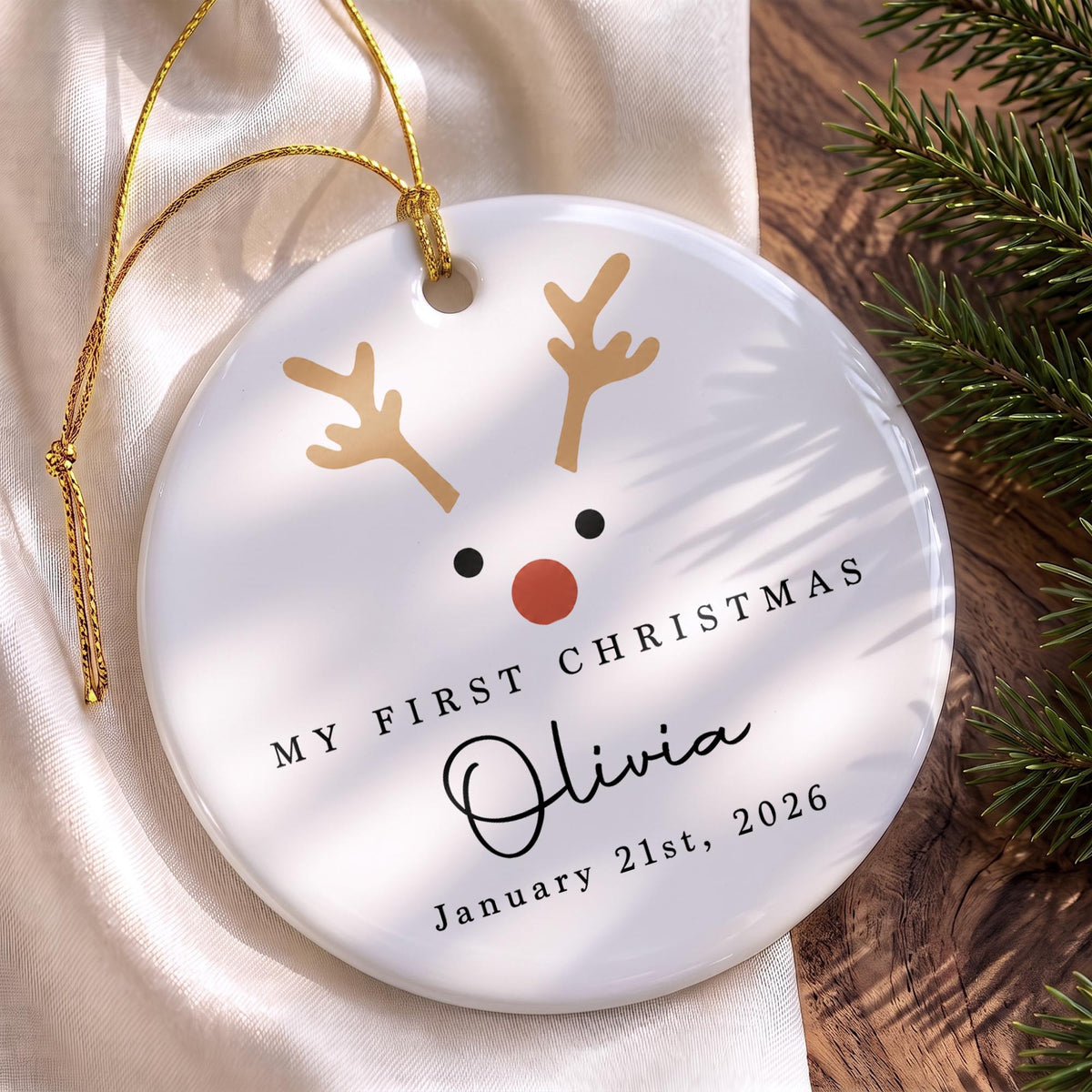 My First Christmas, Ceramic Ornament, Gift For Baby and New Parents - 2