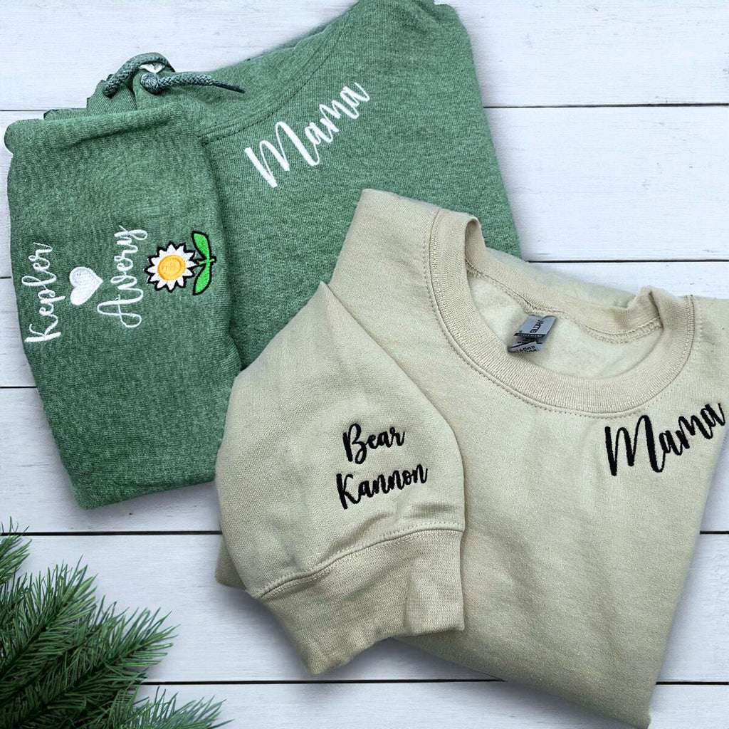 Mama Multi-pack: Embroidered Crewneck Sweatshirts & Hoodies
