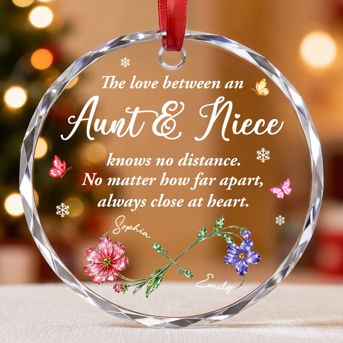 The Love Between An Aunt And Niece, Glass Ornament, Gift For Family - 4