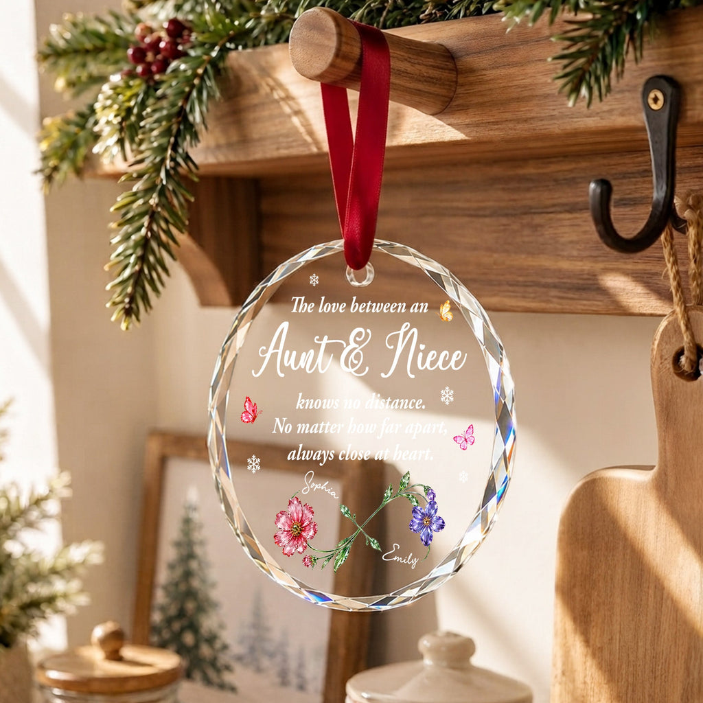 The Love Between An Aunt And Niece, Glass Ornament, Gift For Family - 10