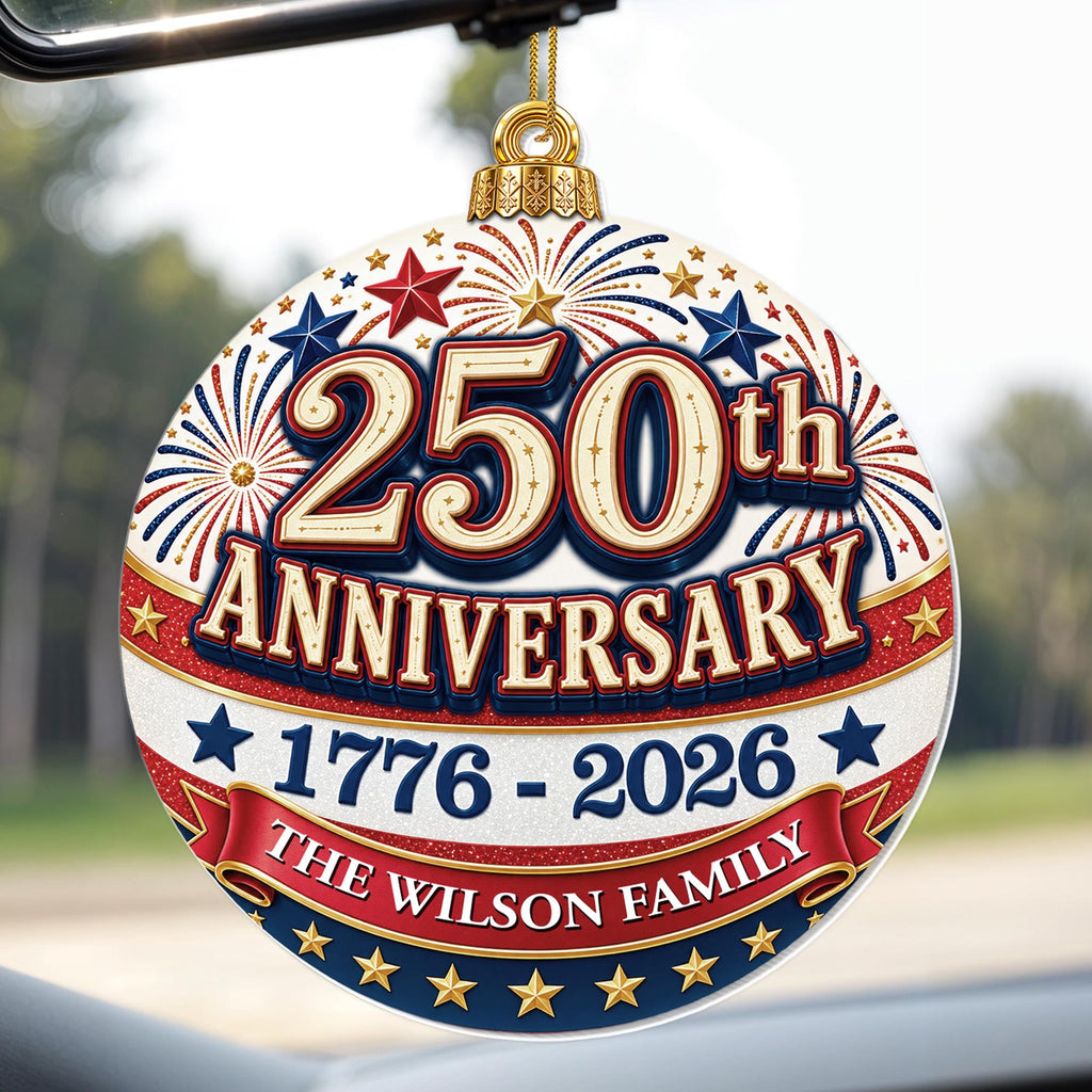 Anniversary Our Family, Personalized Custom Acrylic Ornament, Gift For Families - 6