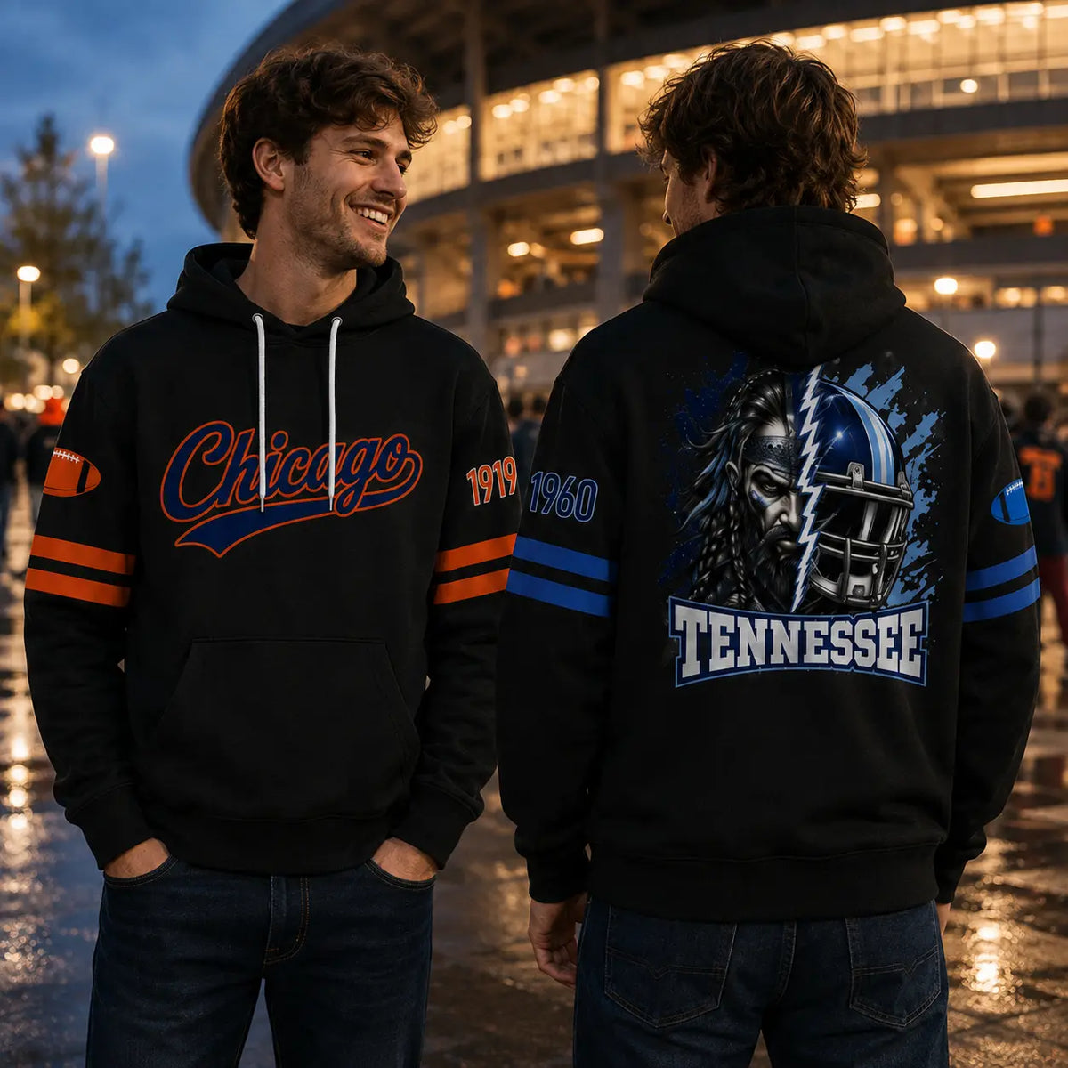 Unisex Football City Graphic Pullover Hoodie