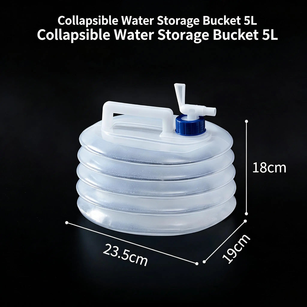 Large-Capacity Collapsible Water Bucket with Handle, Portable Water Container for Camping, Hiking, Picnics & Outdoor Use