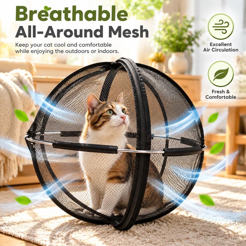 Portable Outdoor Cat Enclosure Mesh Ball Cat Cage