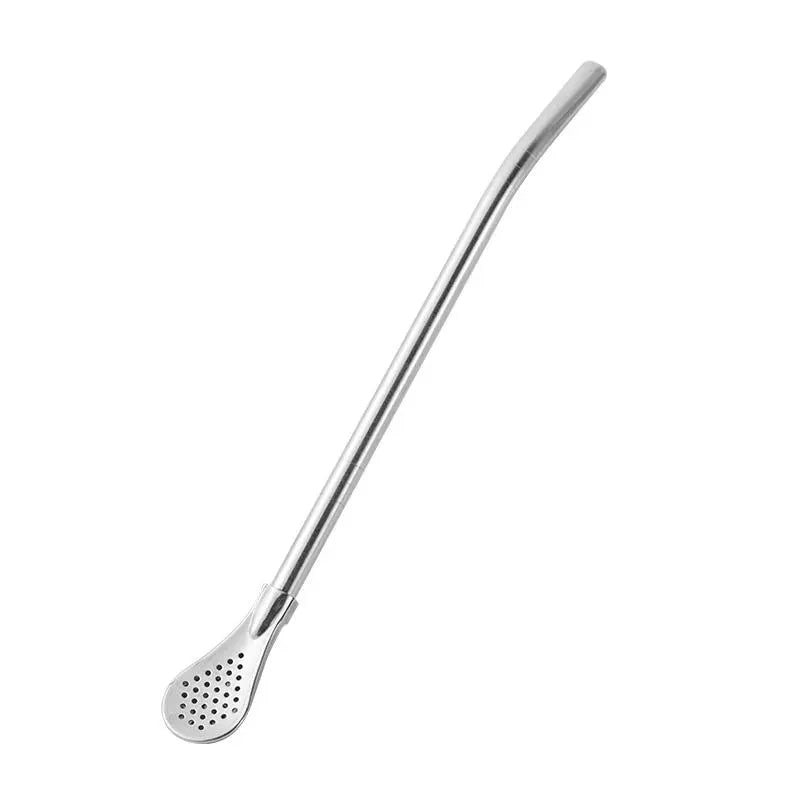 2-in-1 Stainless Steel Straw & Spoon with Filter, Reusable Metal Straw for Coffee, Milk Tea, Juice & Smoothies
