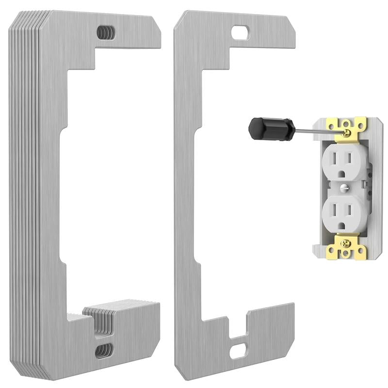 10-Pack Metal Outlet Wall Plate Spacers for Flush Mounting, Leveling & Fixing Loose Electrical Outlets and Boxes