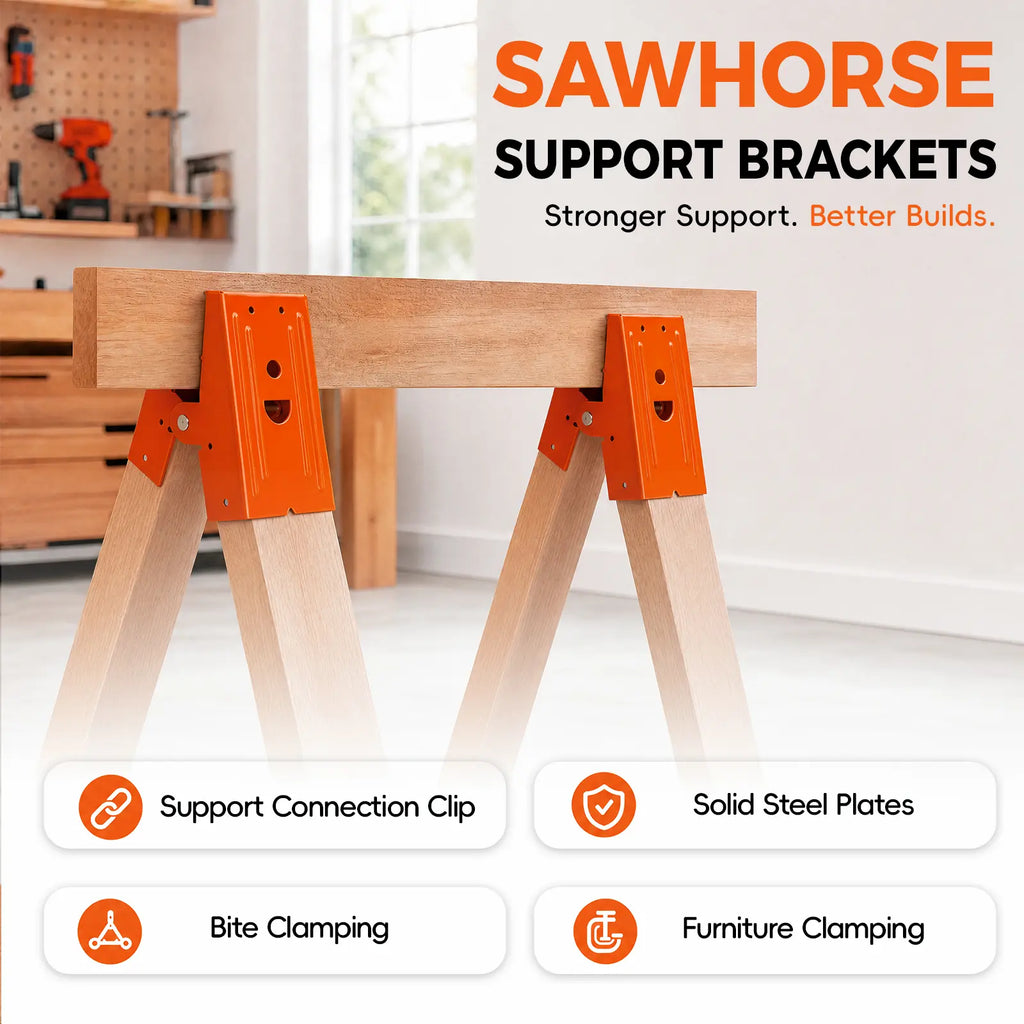 GJANSH 2-Pack Adjustable 2×4 Sawhorse Brackets