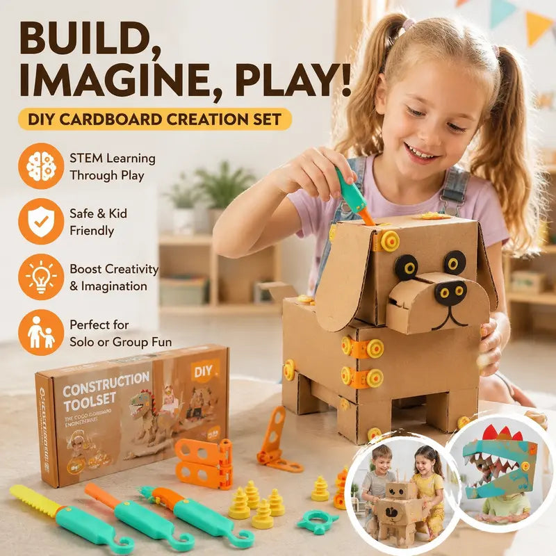 Kids’ Cardboard Construction & STEM Craft Tool Kit