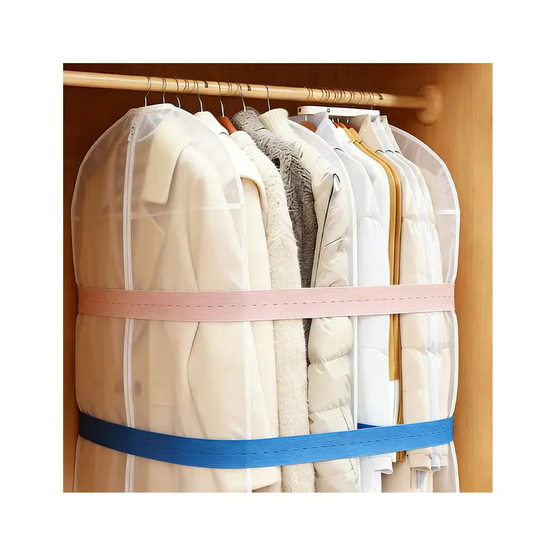 3 PCS of Elastic Clothing Organizer, Travel Luggage Space Saver, Adjustable Clothing Straps, With Buttons And Buckles, Drawer And Wardrobe Organizer, Random Colors