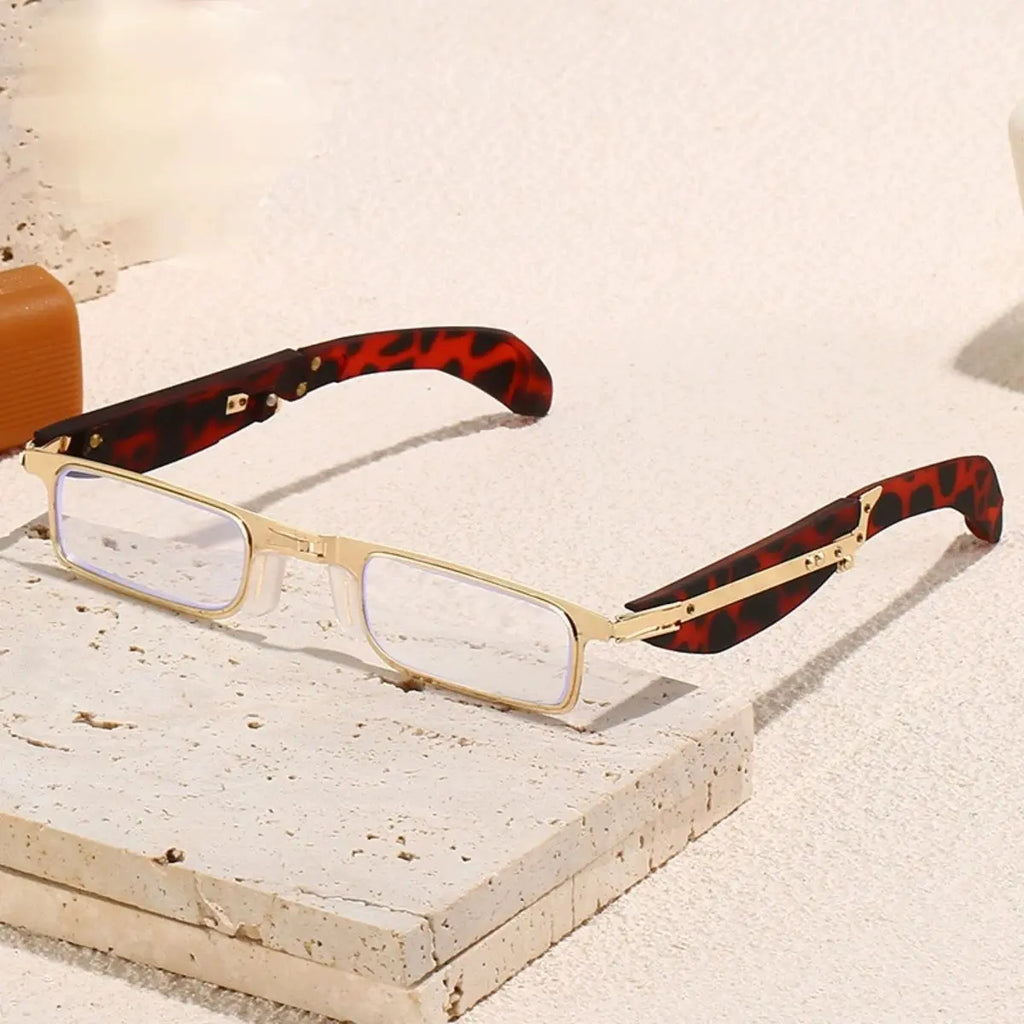 Foldable Square Blue Light Reading Glasses with Case