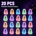 20/50-Pack Glow Ghost Resin Beads, Luminous Halloween Charms for DIY Crafts, Party Decor & Mini Displays
