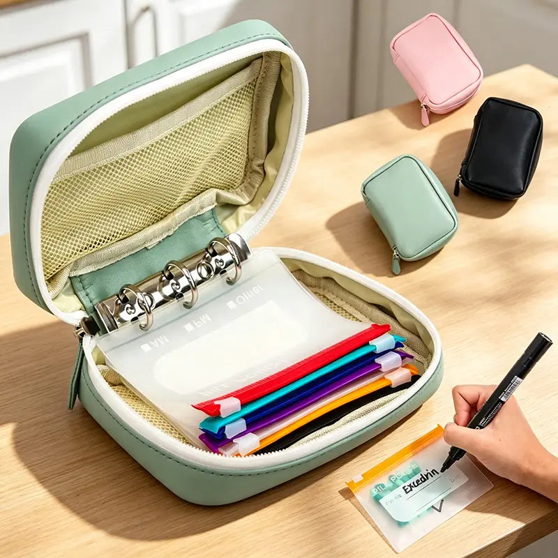 14-Piece Waterproof Pill Organizer Set with Zipper Pouches, Color-Coded Storage Bags for Vitamins, Supplements, Fish Oil & Travel Essentials