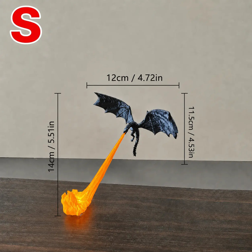 3D Printed Dragon Flame Book Nook with LED Light, Fantasy Bookshelf Decor & Gift for Book Lovers