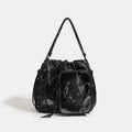 Star Print Ita Crossbody Drawstring Bag with Star Pendant