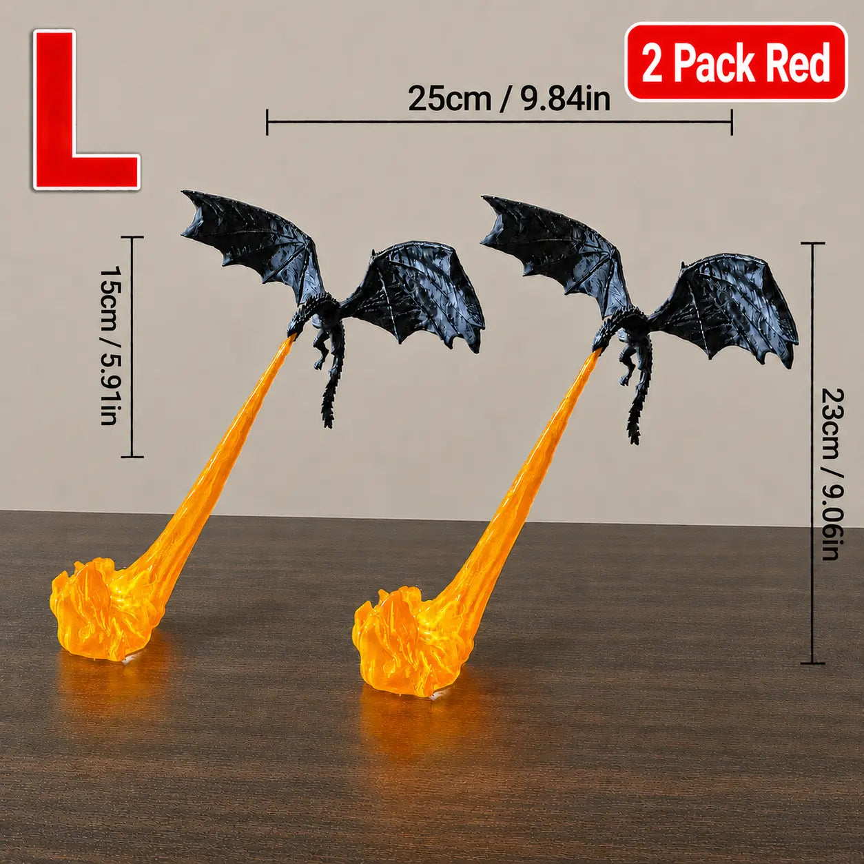 3D Printed Dragon Flame Book Nook with LED Light, Fantasy Bookshelf Decor & Gift for Book Lovers