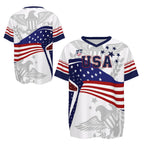 V-Neck USA Bald Eagle Graphic Soccer Jersey - Patriotic America Football Shirt for 2026 Fans & Game Day Outfit