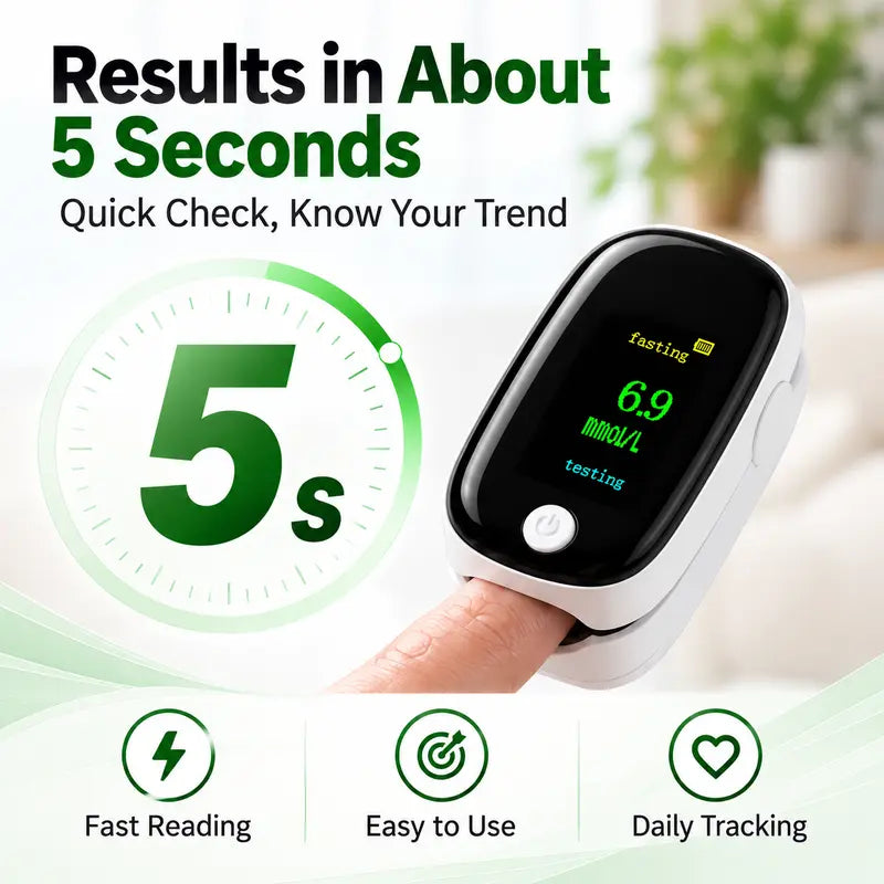 Non-Invasive Fingerstick Blood Glucose Meter—Results in 5 Seconds—The Perfect Gift for Seniors