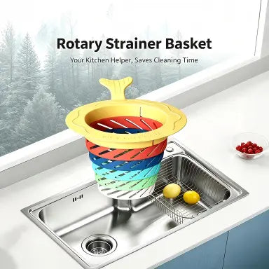 Rotatable Expandable Sink Strainer Basket, Anti-Clog Food Scraps Catcher & Kitchen Drain Filter for Home Use