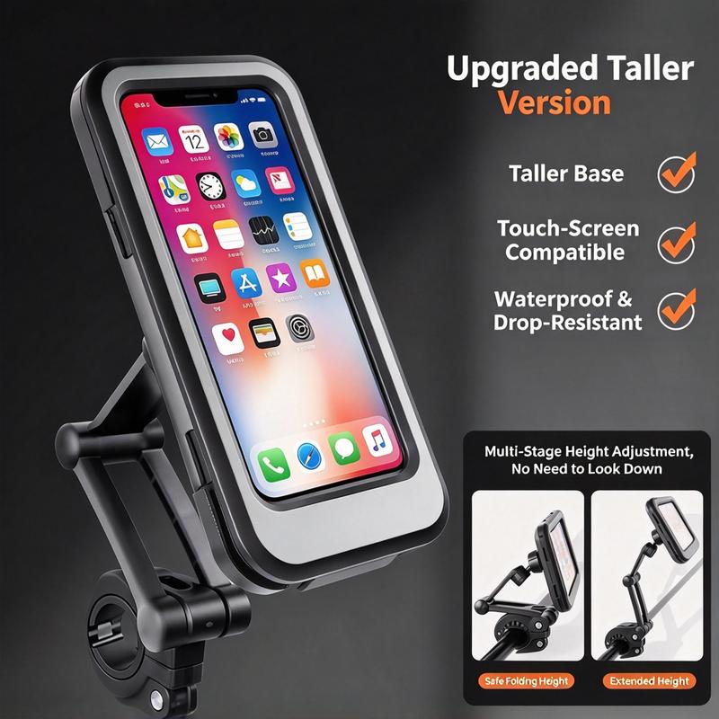 Waterproof 360° Bike & Motorcycle Phone Mount Case – 4–6.7 in